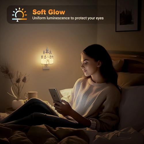 Night Lights Plug into Wall (Castle-RGB / 2 Pack)