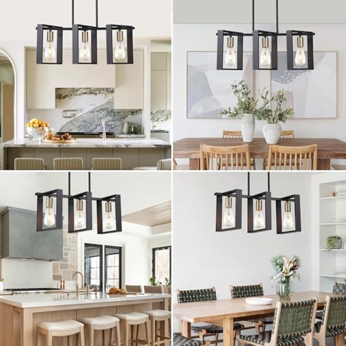 3 Lights Kitchen Island Lighting (Black / 3 Lights A)