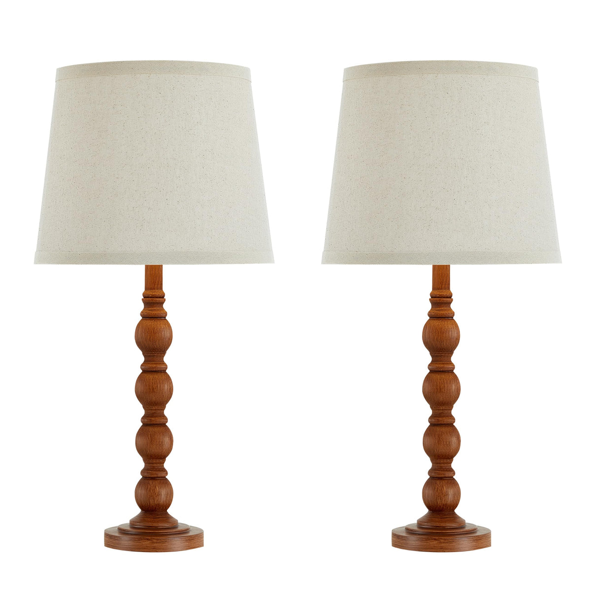 21" Farmhouse Table Lamps Set of 2 (Dark Brown)