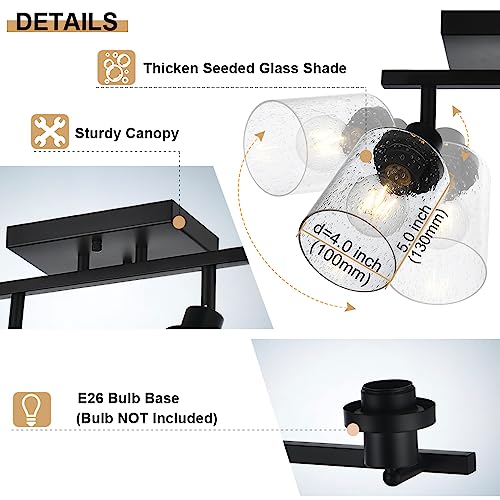4 Light Track Lighting Kit Bathroom Wall Light Fixtures (Black / 4-Light)