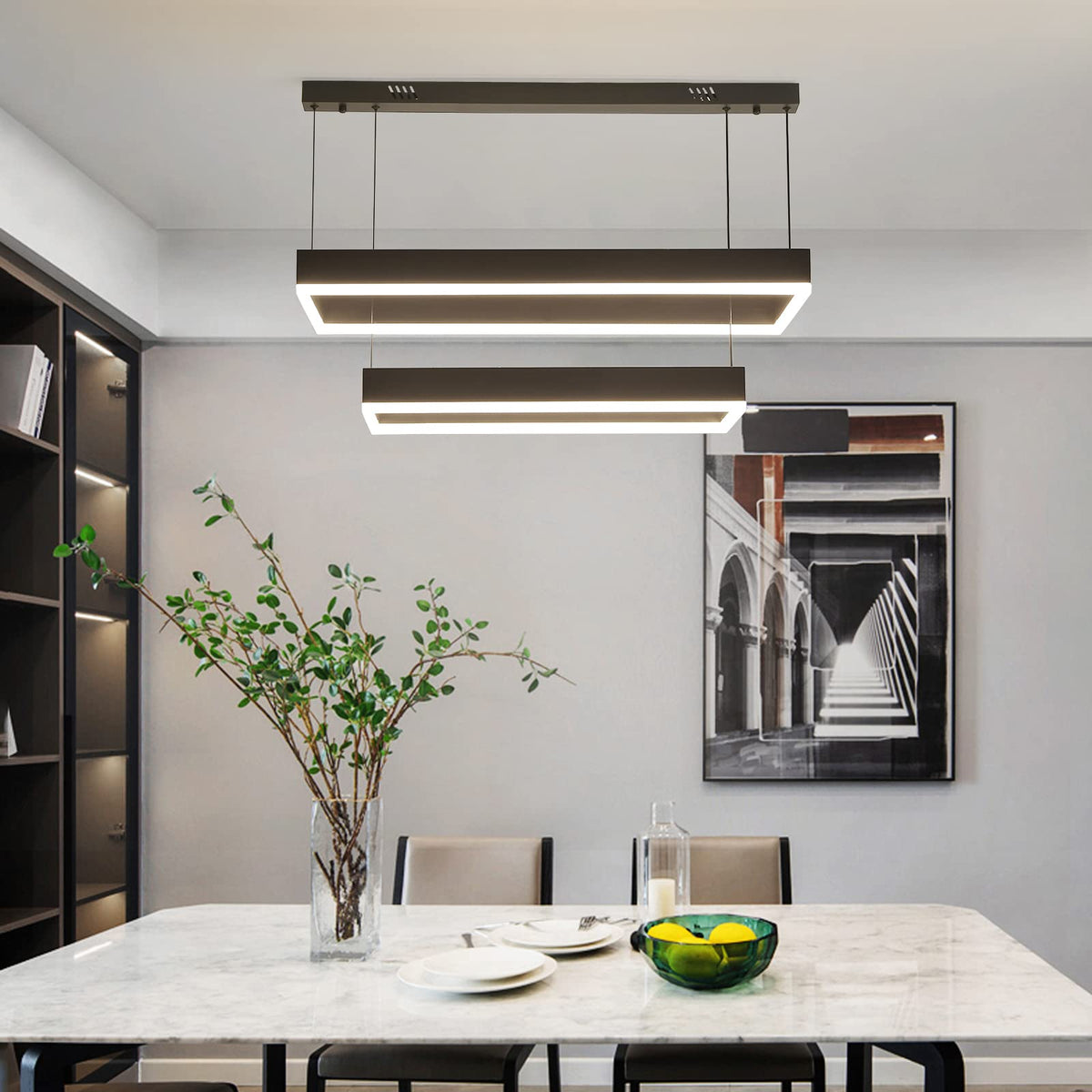 Modern LED Chandelier (15.7*23.6*0IN / B-Rectangular)