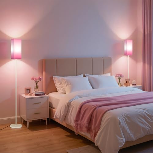64.6" Floor Lamp (Pink + White)