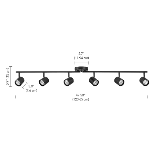 64000167 47" 6 (Black, Walton 6-Light)