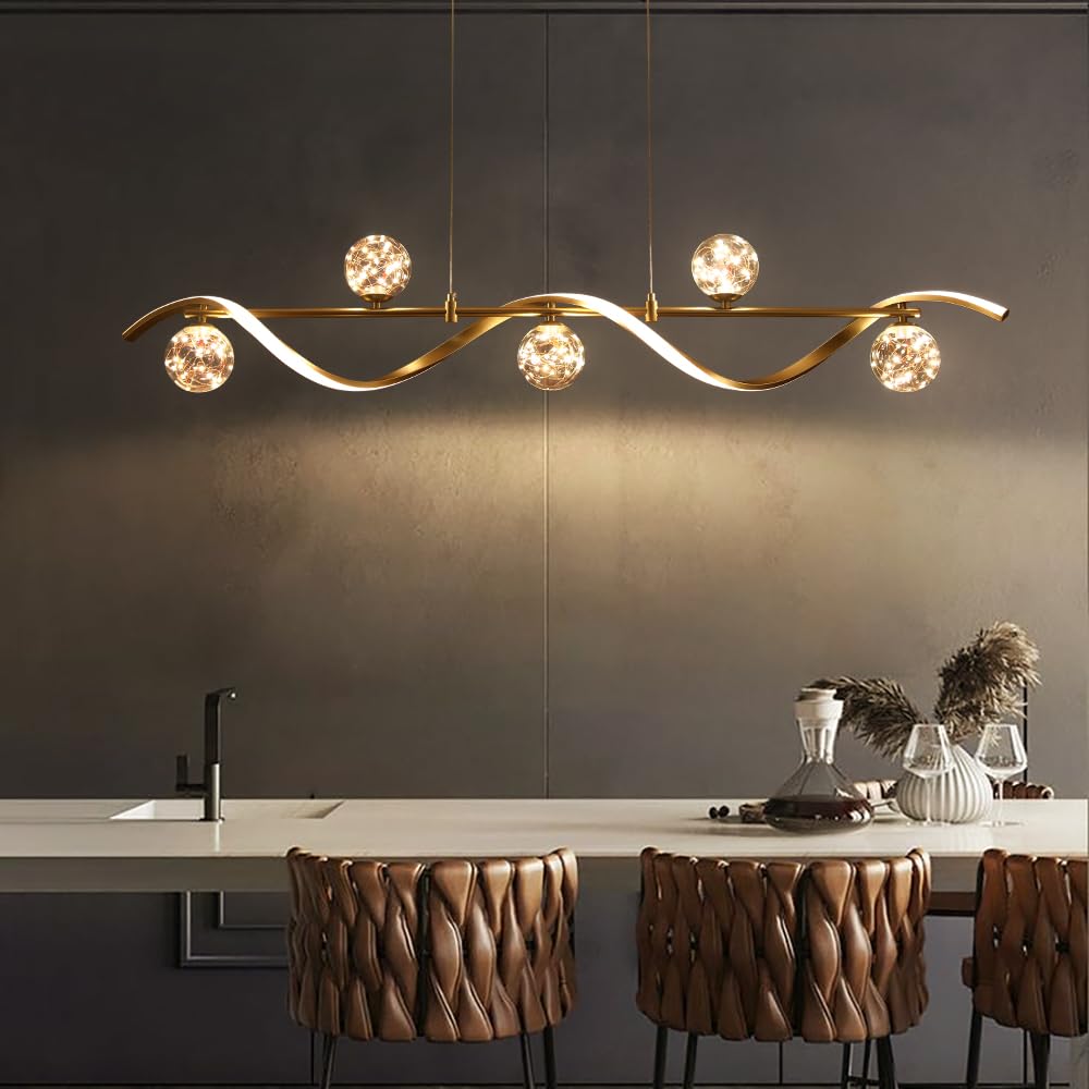 Modern Kitchen Island Lighting (Gold / 6-Light)