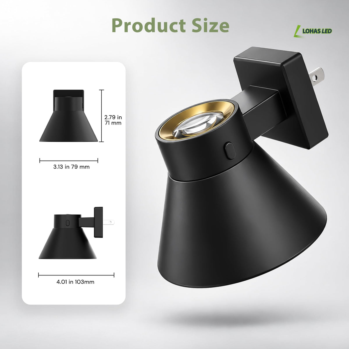 Projector Night Light Plug in (Black / 2 Pack)