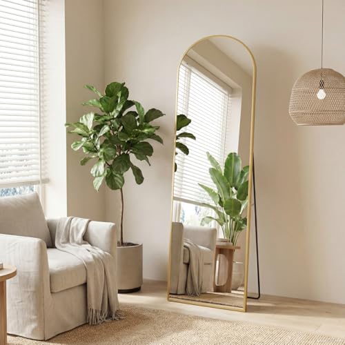 Arched Full Length Floor Mirror 56"x15" (Gold-arched / 56"L x 15"W)