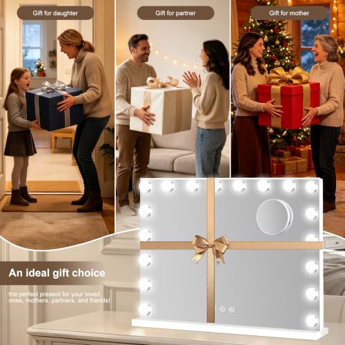 Vanity Mirror with Lights (White / 32"L x 24"W)