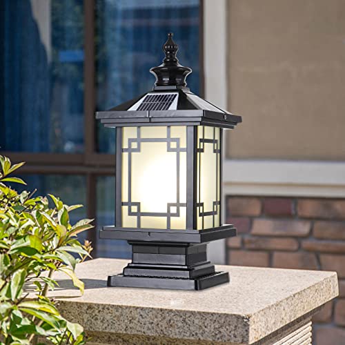 LED Solar Post Light Outdoor (Black)