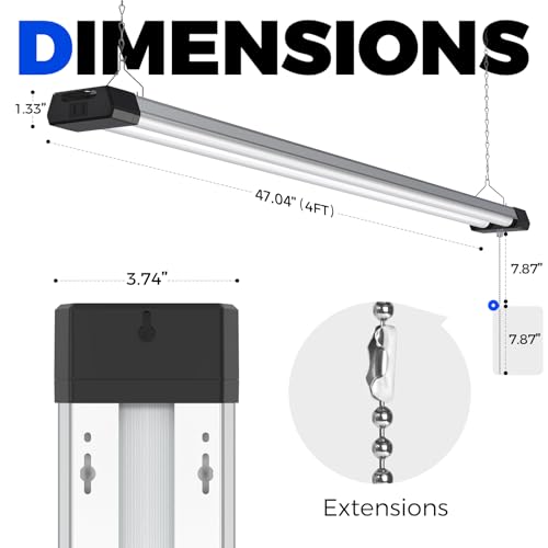 BS168 LED Shop Lights 8FT for Workshop (5000K / Black-168W-8FT-4 Packs)