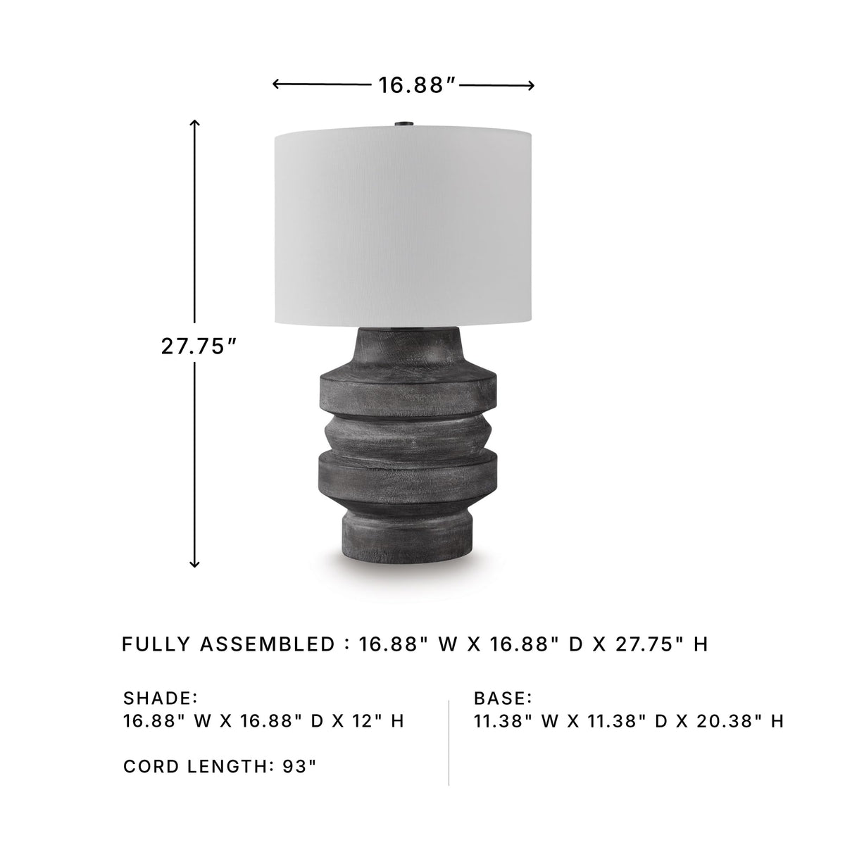 Wahida 1 Piece Table Lamp (Distressed Black / Table Lamp)