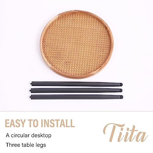 Rattan Round Side Table (Wood-rattan)