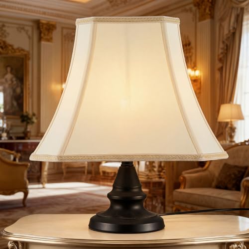 Set of 2 Bell Lamp Shade 6.25"x8" Top 11"x16" Bottom 12" High (6.25" x 8" Top 11" x 16" Bottom 12" High / Beige)