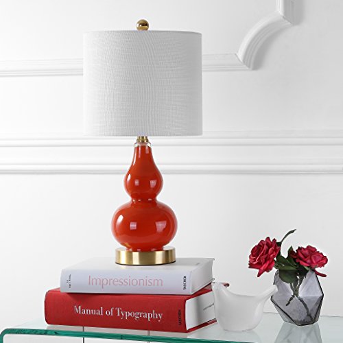 Anya Gourd Glass Table Lamp 20.5" (Single / Sunset Orange)