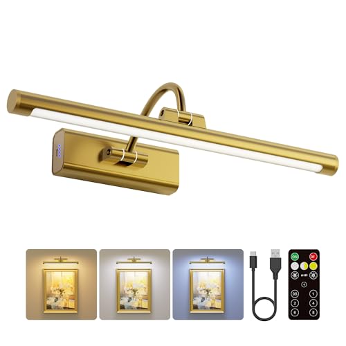 Rechargeable Battery Powered Wireless Picture Light for Wall Paintings Pictures Artworks Photes Metal
