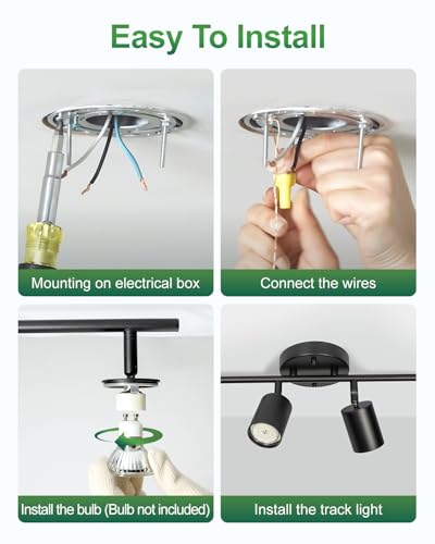 6 Ways Black Track Lighting Fixtures Ceiling Gu10 Bulb Not Included (Black / 6 Ways)