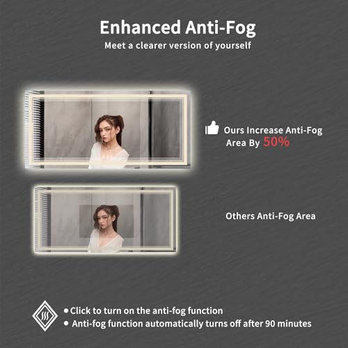 Big Bathroom Mirror (Front and Backlit / 84"L x 40"W)