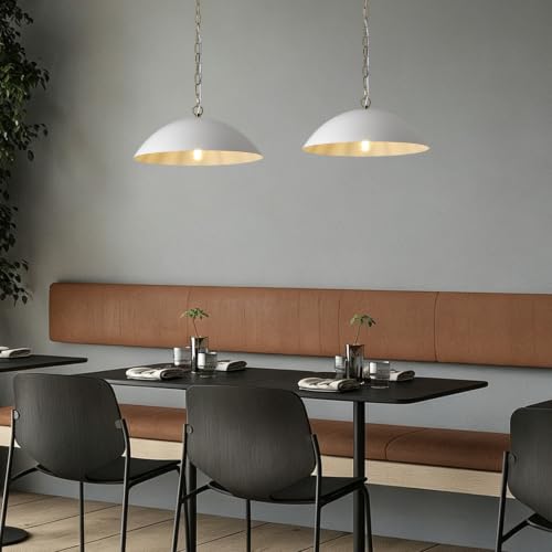16" Matte White Modern Large Pendant Lights Kitchen Island 3 Pack (White / 16"-3 Pack)