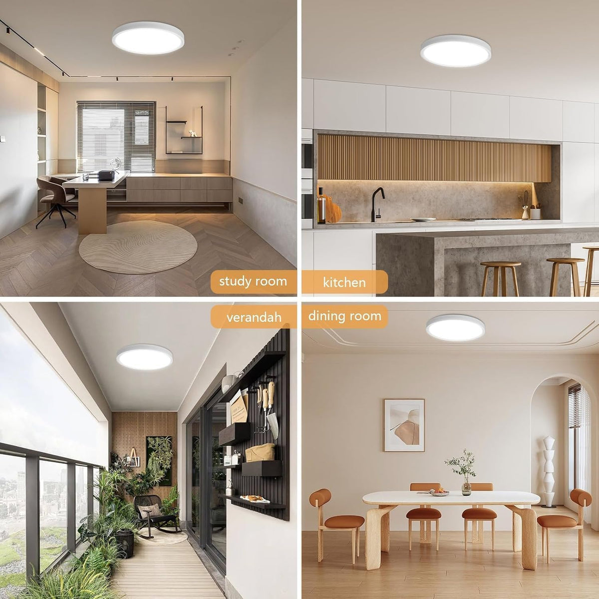 1PK 11.4 Inch LED Flush Mount Ceiling Light (White / 15")