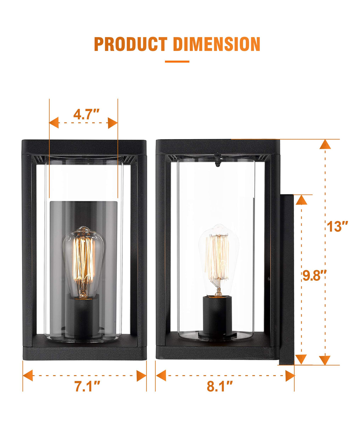 Dusk to Dawn Outdoor Wall Sconces (WALL LANTERN X 1)