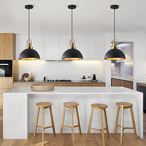 Matte Black Farmhouse Pendant Light (2 Pack 11.9 inches / Black)