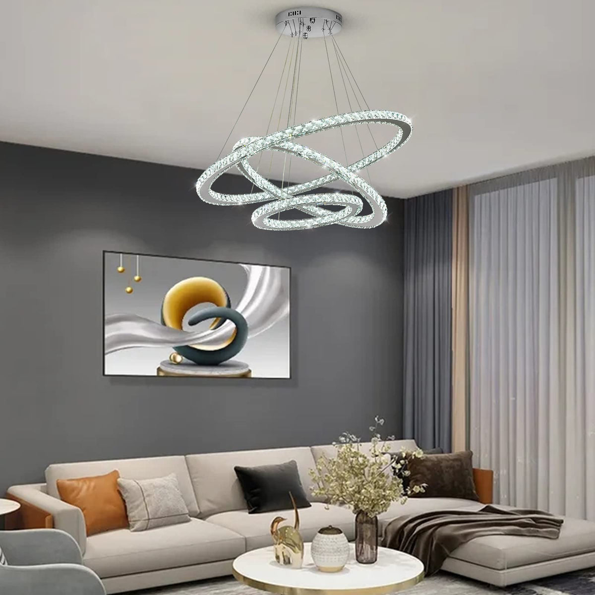 LED Chandelier (3 ring (12"-20"-28"))