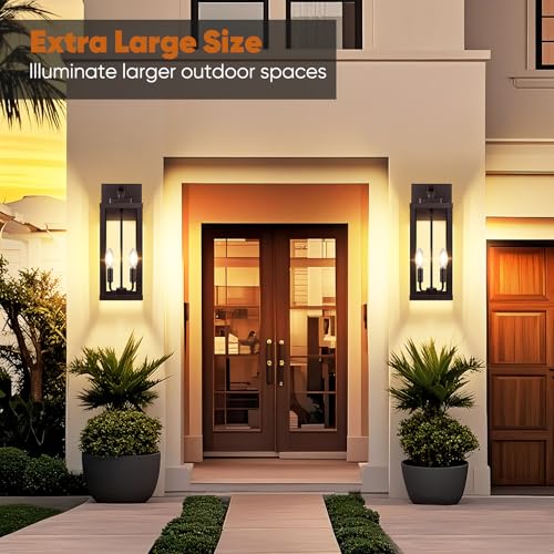 2 Pack 18” Large Upgraded Motion Sensor Outdoor Wall Lights (Brown / 18in)