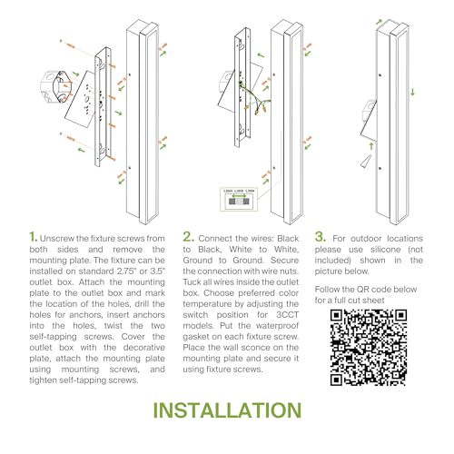 36" LED Linear Wall Sconce (Black)