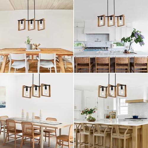 3 Lights Kitchen Island Lighting (Wood / 3 Lights A)
