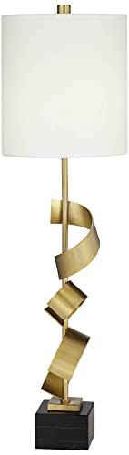 Ziggy 32" Large Table Lamp Gold Scroll Console Skinny Sculptural