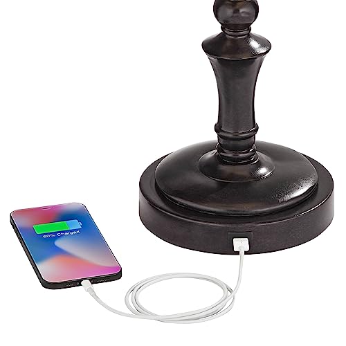 Corey 21 3 4" High Desk Lamps Set of 2 Swing Arm Socket USB Bronze Brown (Bronze - Smart Sockets Included)