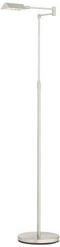 Zema Nickel Swing Arm Modern LED Pharmacy 49.5" Tall Floor Lamps Set of 2