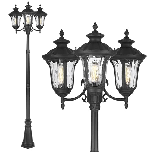 Outdoor Post Lights Fixtures Lamp Post Light Fixture 7X1P BK+7H3PL