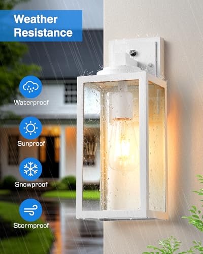 14.5" Dusk to Dawn Outdoor Lighting (White / Square Single)