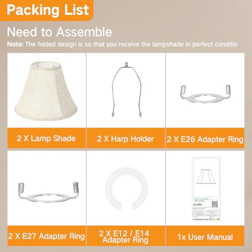 Lamp Shades Set of 2 for Table Lamps (Beige)