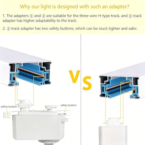 Plug in H Type LED Track Lighting Kits Dimmable Spotlights Oval Base (Lights Only)