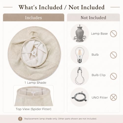 Beige Natural Linen Bell Lamp Shades Set of 2 (Beige / Medium - 6.5×13×10 in)