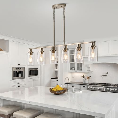 Dining Room Light Fixtures Over Table (6-Light / Brushed Nickel)