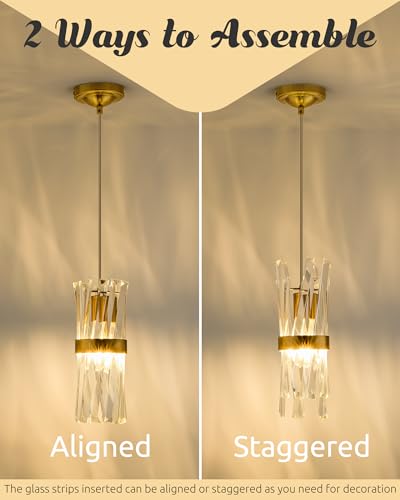 Brush Gold Pendant Lights Kitchen Island (Gold,3PK)