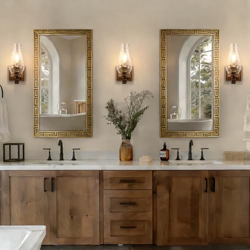 Battery Operated Wall Sconces (Ice Crackle Retro Gold / Battery Operated)
