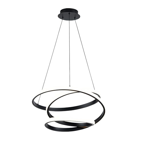13.78 inches Black Dimmable Modern Led Chandelier with Remote Control
