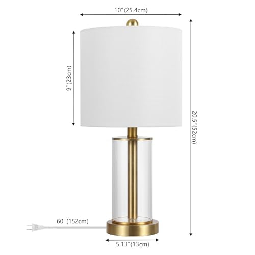 Amner 20.5" Fillable Glass Lamp (Brass Gold/Clear)