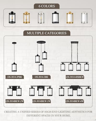 Matte Black Pendant Lights Kitchen Islands (Black + Milk Glass / 1-Light Pendant, 3 Pack)