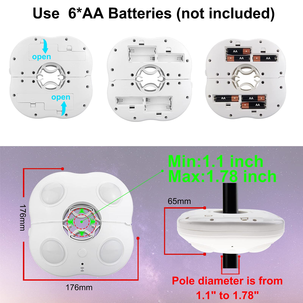 Color Changing Patio Umbrella Light (White / White)