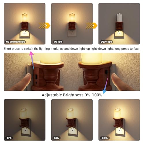 Nightlight Flameless Candle (Round Platform-3000K / 2 Pack)