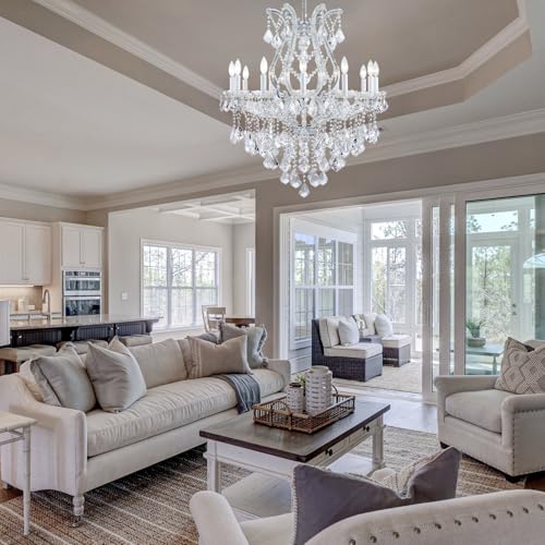 12 Light Crystal Maria Therese Luxury K9 Crystal Chandelier for Dining (12-Light/Sliver)