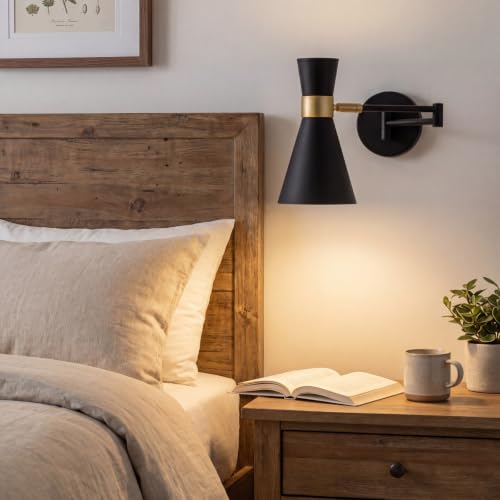 OSYNNIQ Wall Sconce Light with Adjustable Swing Arm for Bedside Reading (STYLE 2)