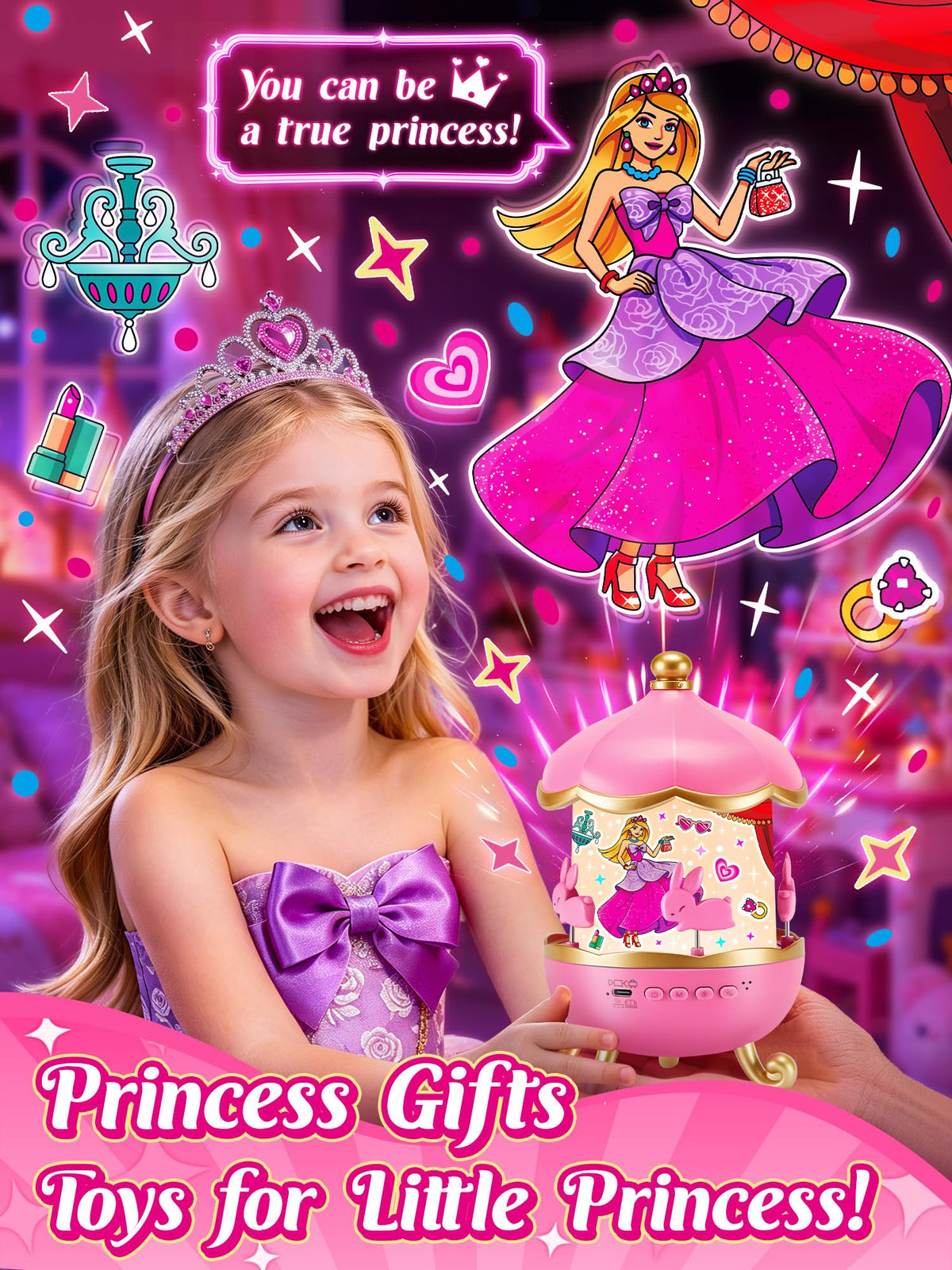 Portable Princess Toys for Girls (Princess)