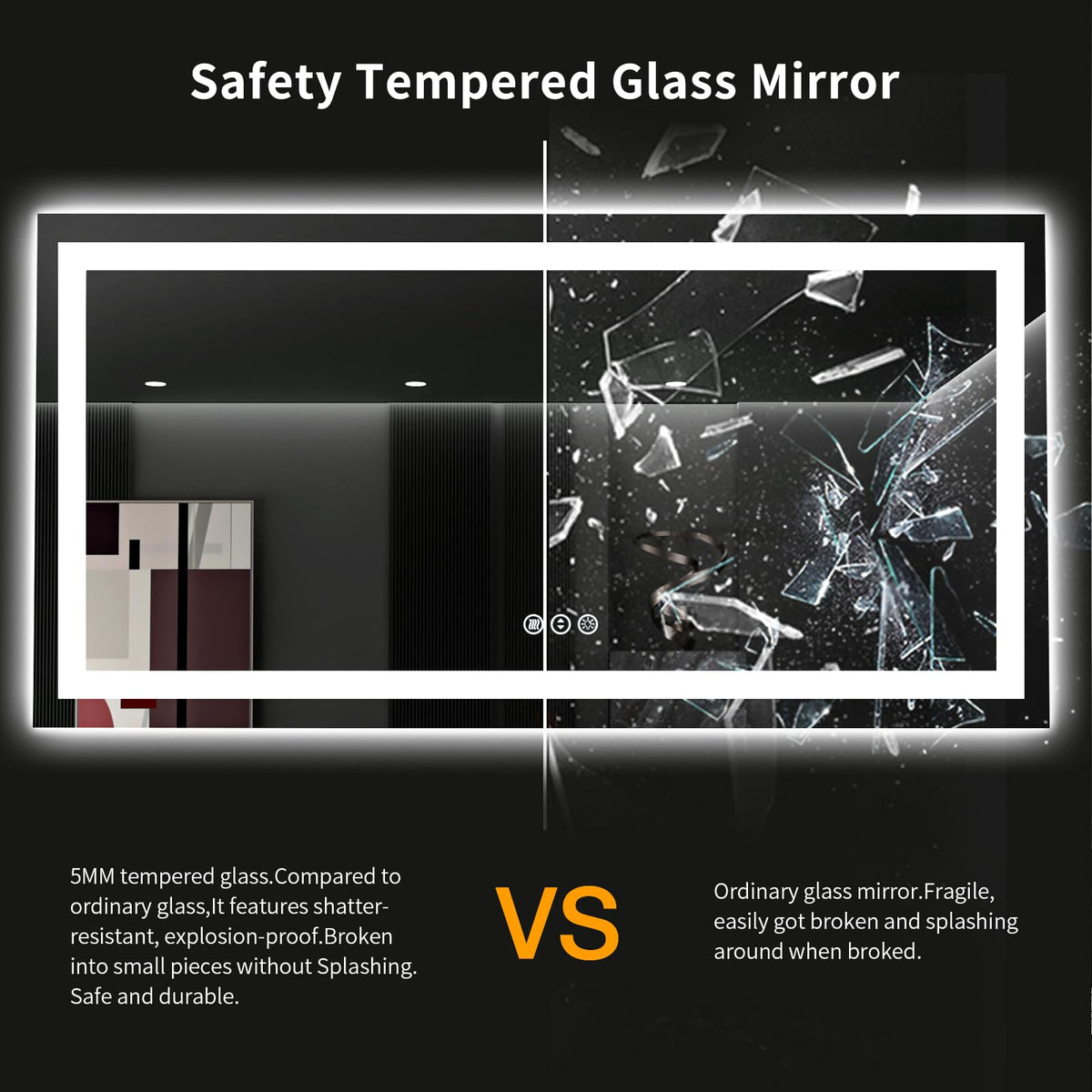 60"X36" LED Bathroom Mirror with Lights (Led / 36"L x 60"W)