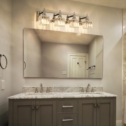 Chrome Vanity Light (Chrome-Square Shade / 4-Light)