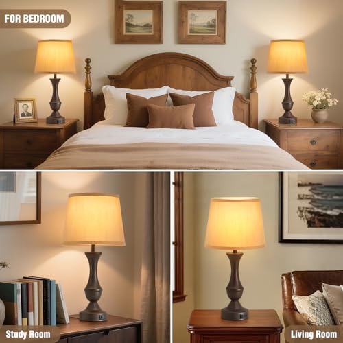 22" Table Lamp Set of 2 (Brown,Brown / 22in)